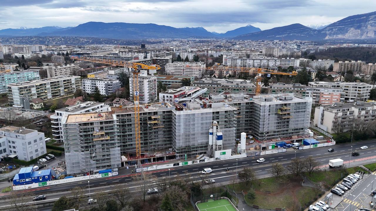 Bétonnage de la dernière dalle du projet Concorde à Vernier
